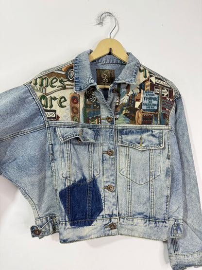 Customised tapestry patch Denim Jacket