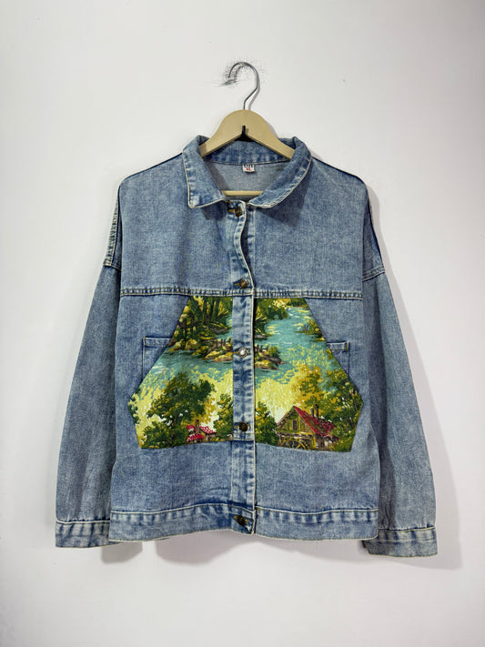 Customised tapestry patch Denim Jacket