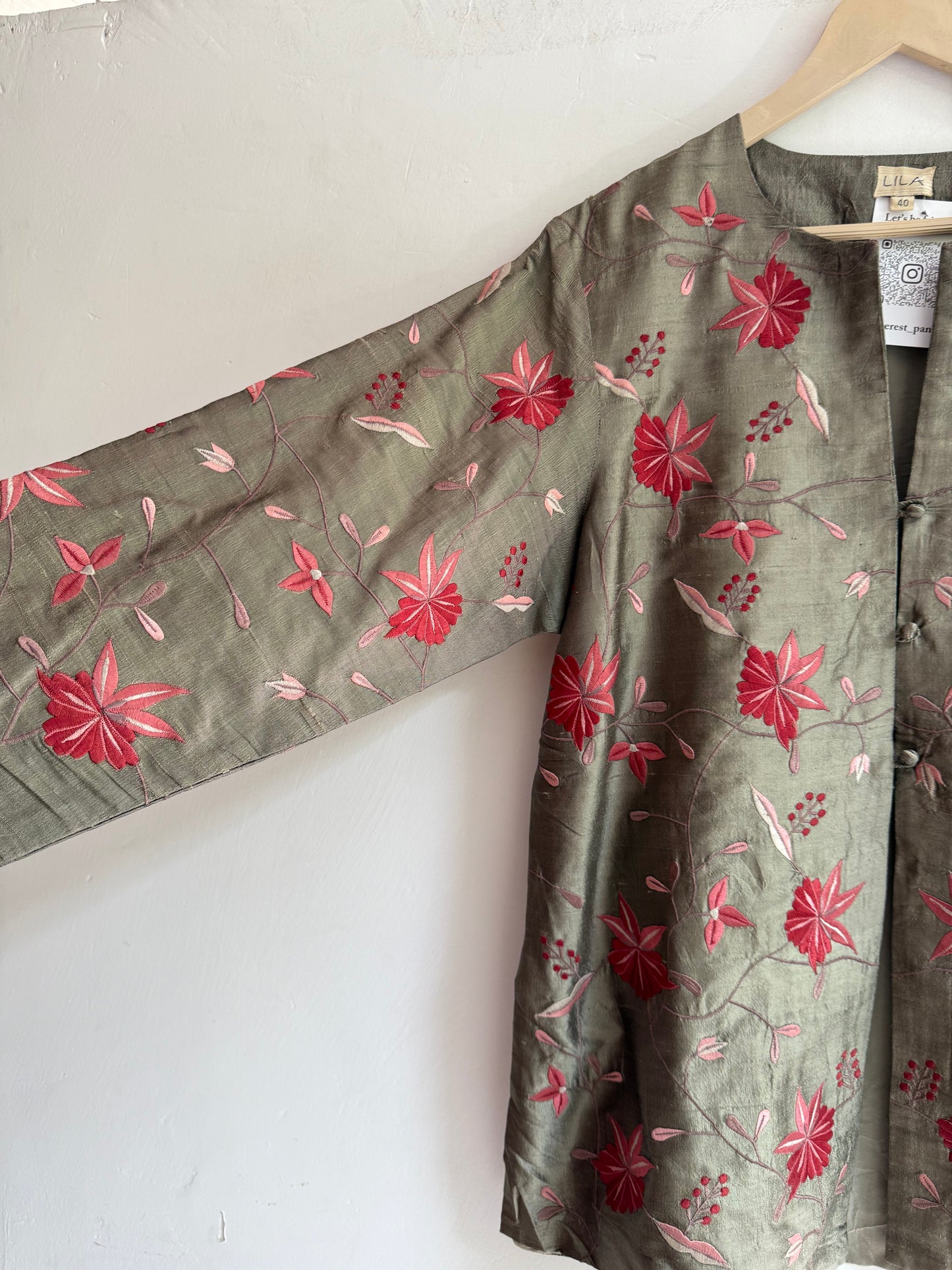 Lila Silk Embroidered Jacket