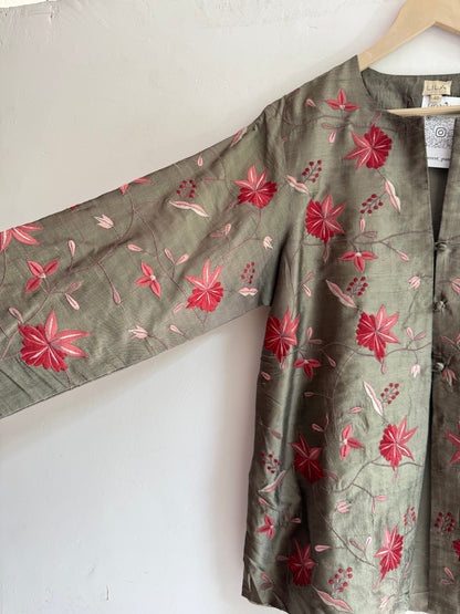 Lila Silk Embroidered Jacket