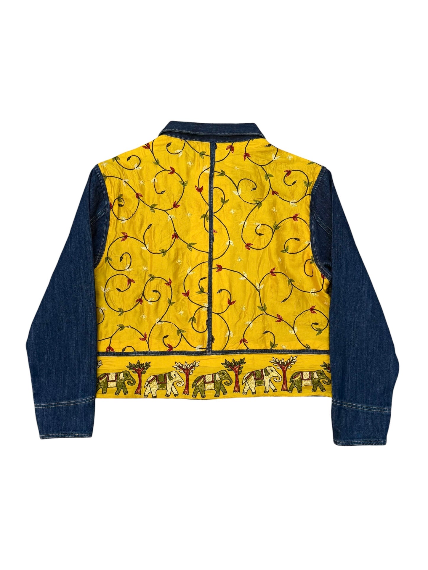 Upcycled Kantha Saree Denim Jacket