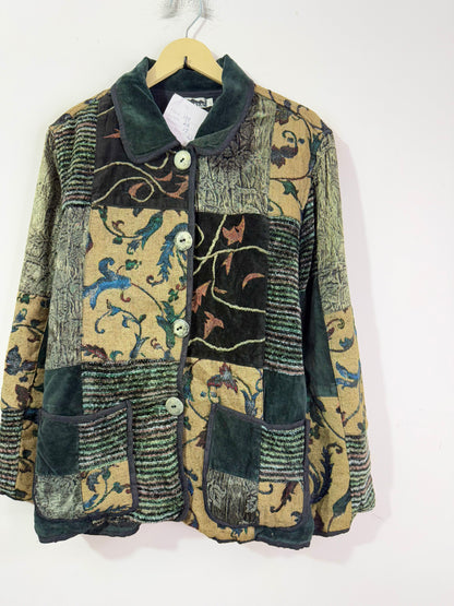 Silk Patch Embroidered Vintage Jacket