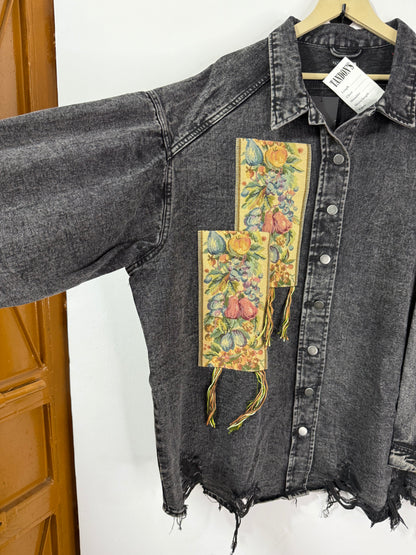 Customised tapestry patch Denim Jacket