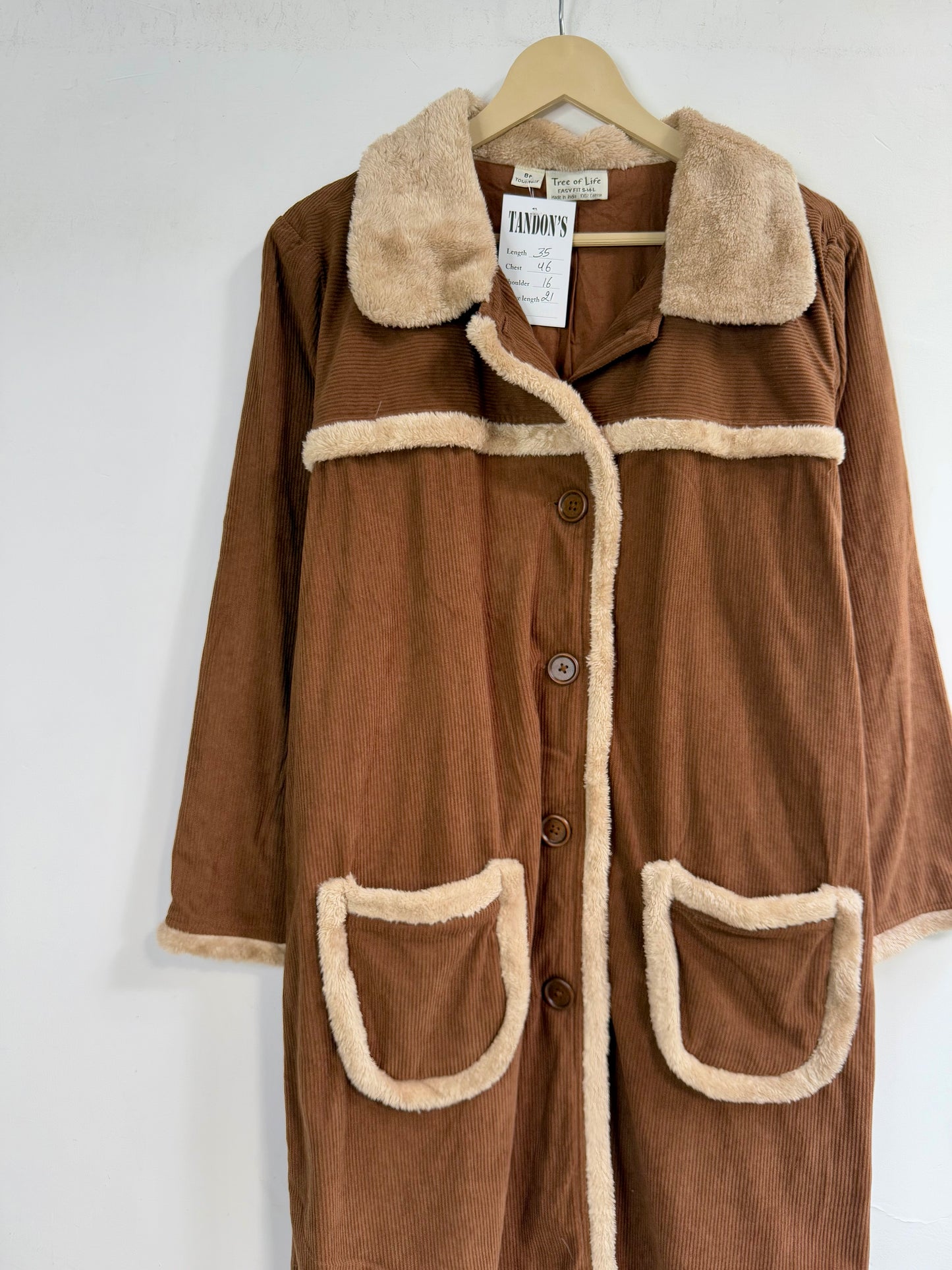 Tree of Life cotton  Jacket with Fur collar