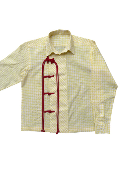 Cheongsam yellow check100% Cotton Shirt