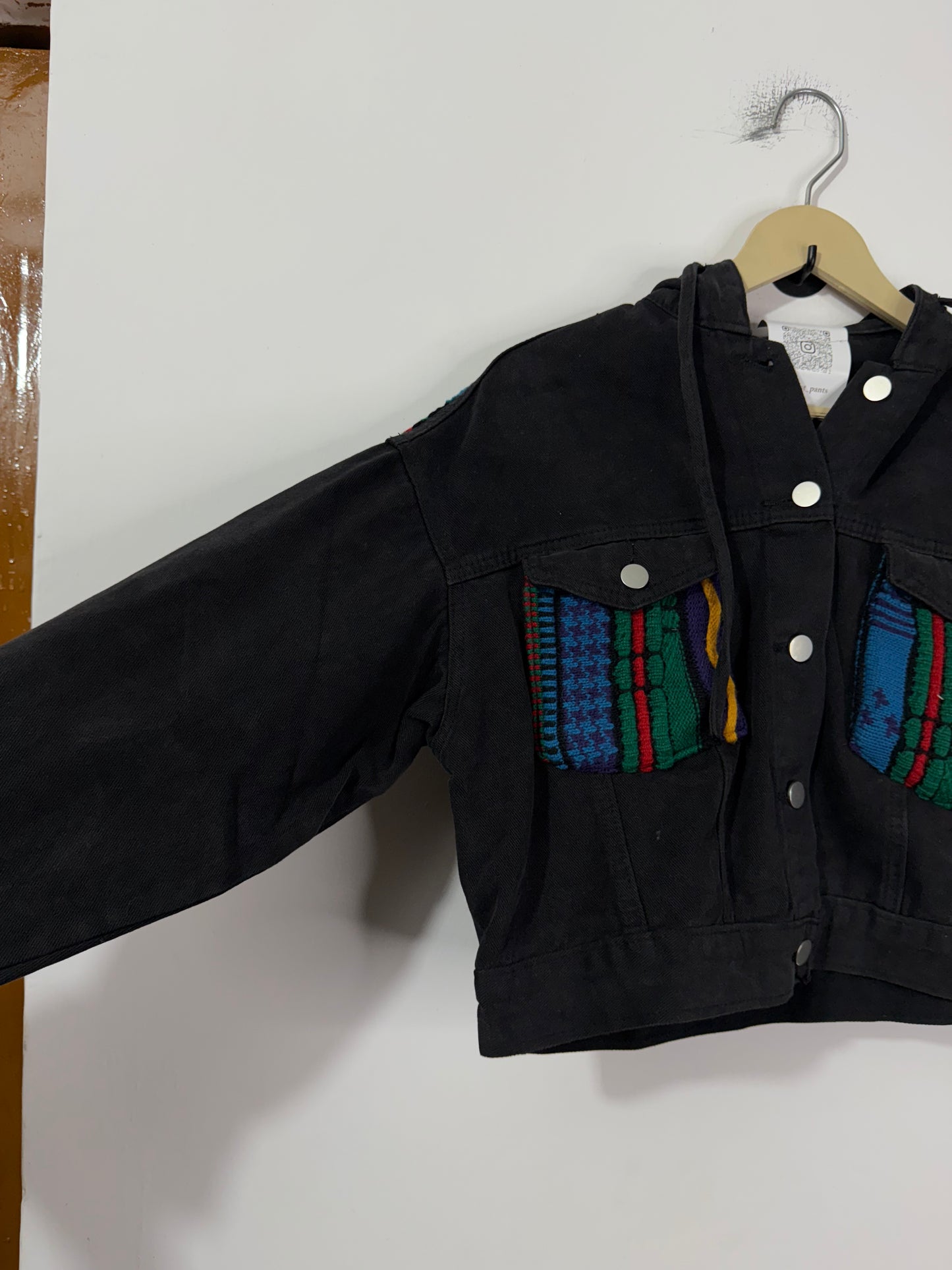 Customised Woollen patch Denim Jacket