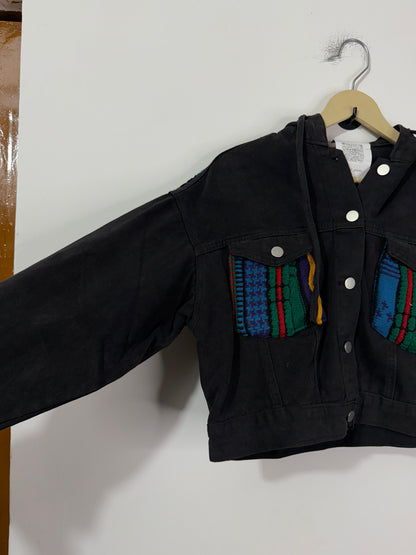 Customised Woollen patch Denim Jacket