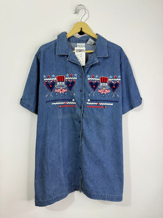 Bobbie Brookn Embroidered Denim Shirt