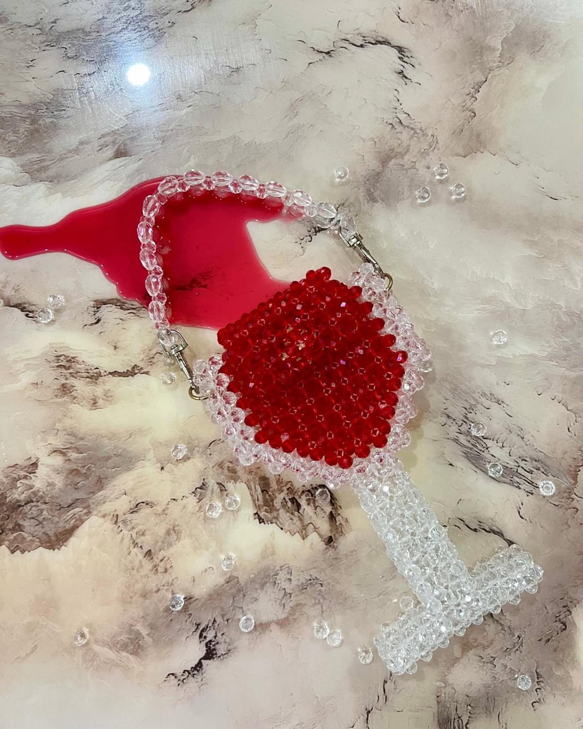 Crystal mini wine bag
