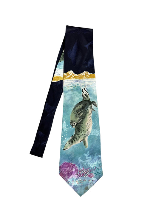 Animal Track Vintage Silk Tie