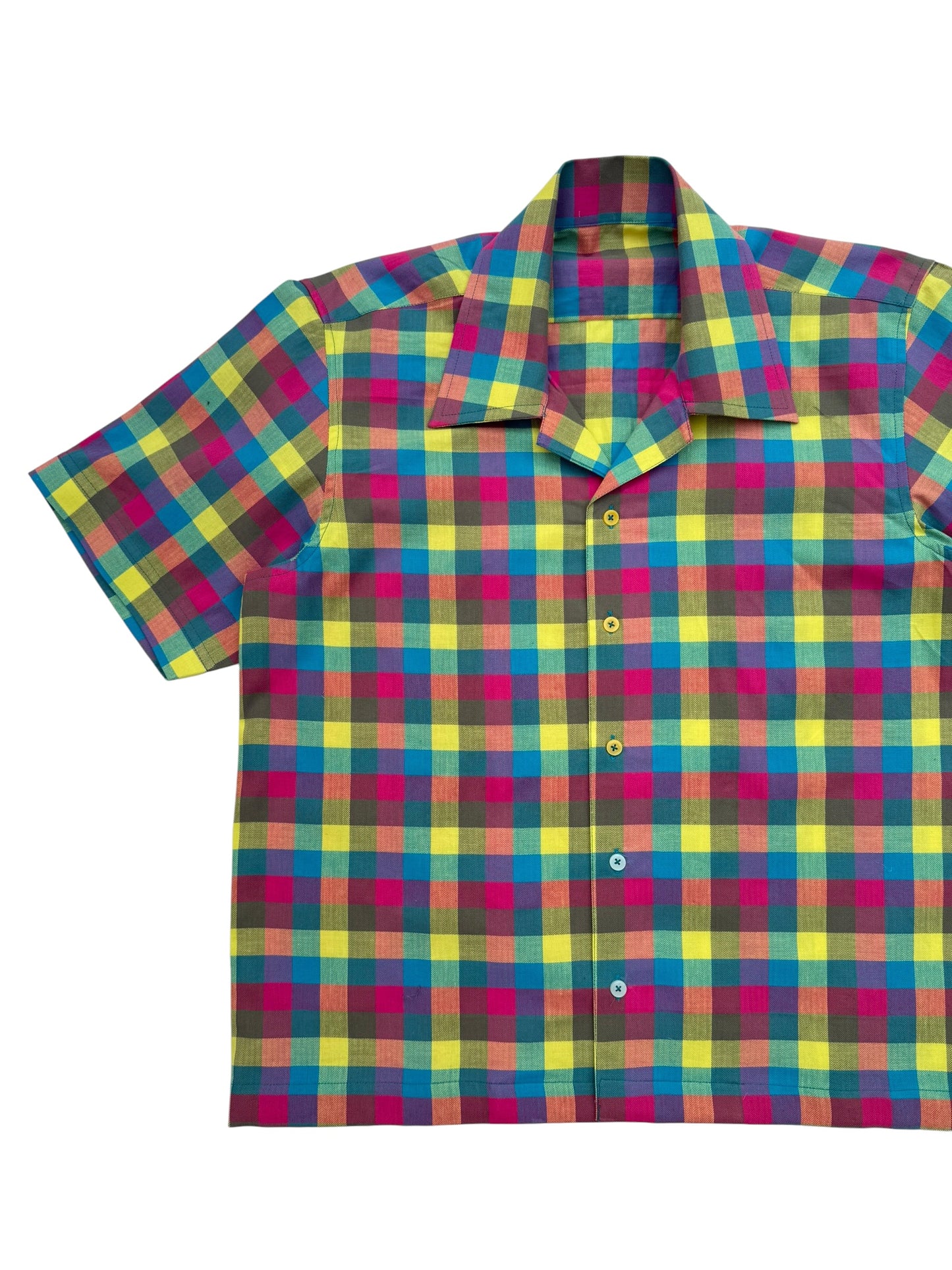 Color Block check 100% Cotton shirt