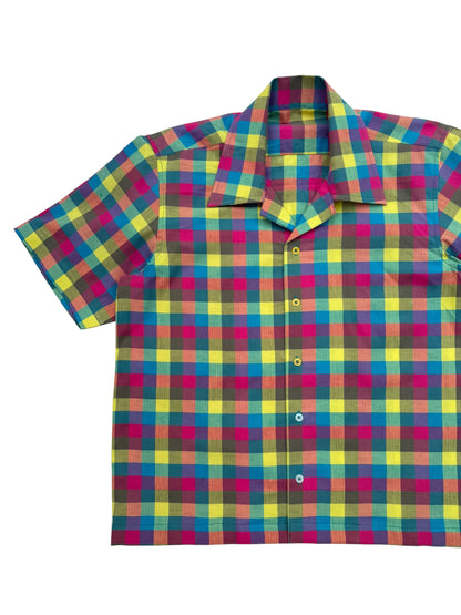 Color Block check 100% Cotton shirt