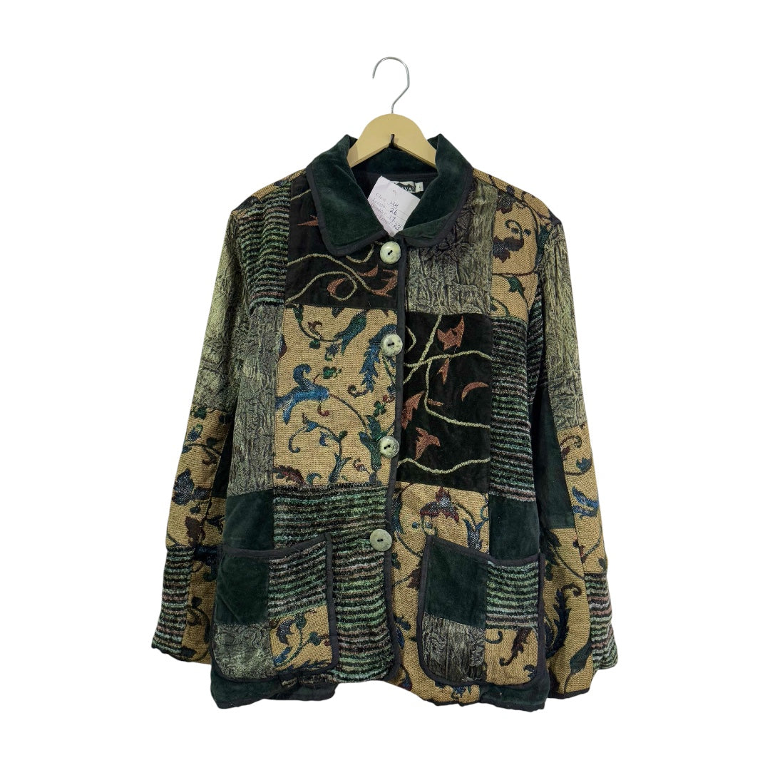 Silk Patch Embroidered Vintage Jacket
