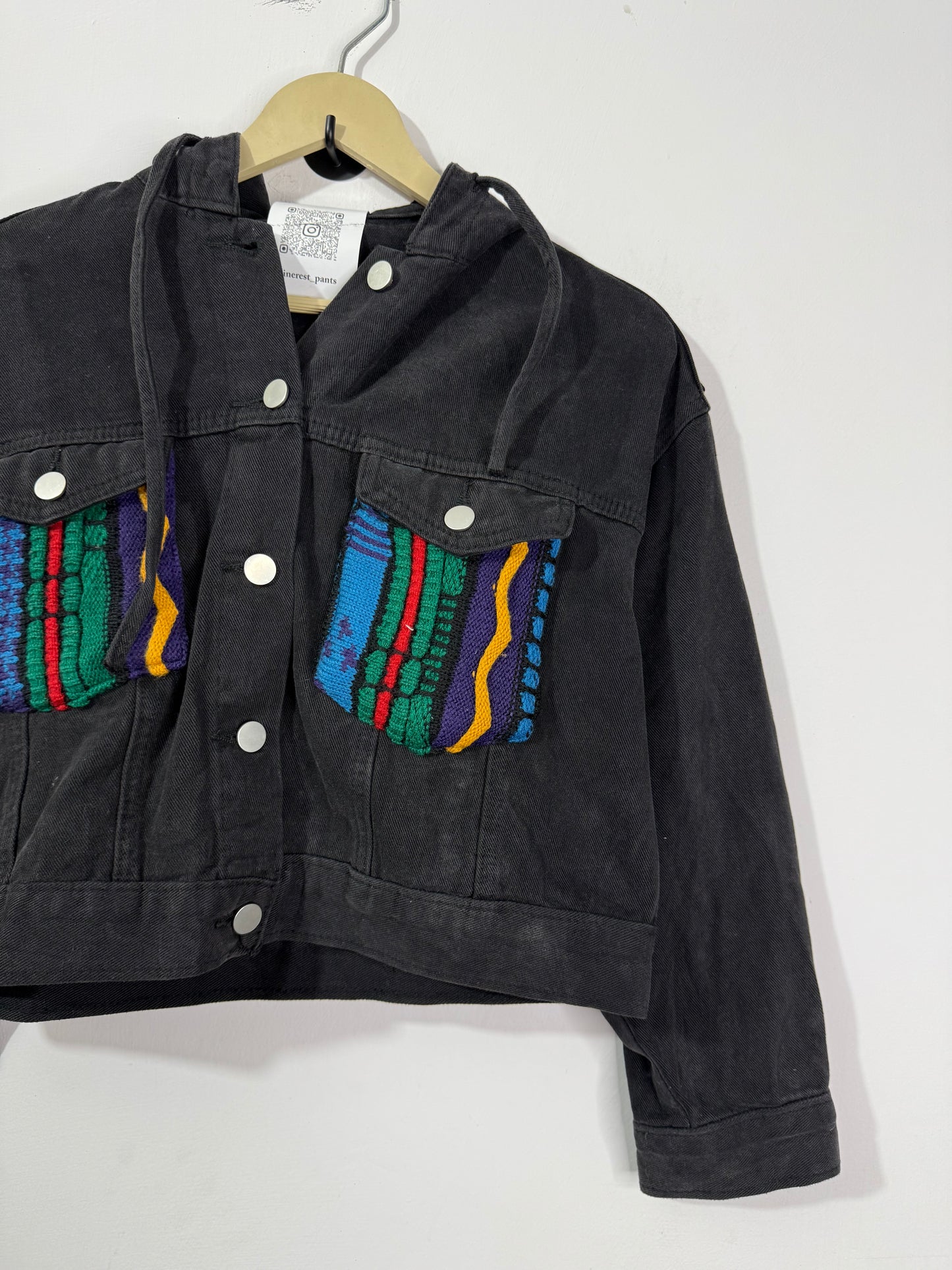 Customised Woollen patch Denim Jacket