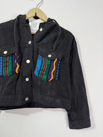 Customised Woollen patch Denim Jacket