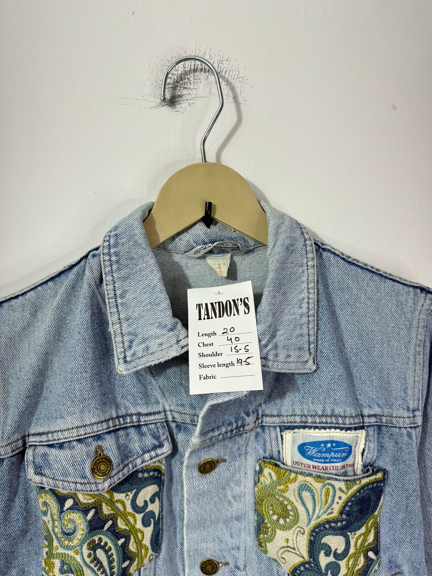 Customised tapestry patch Denim Jacket