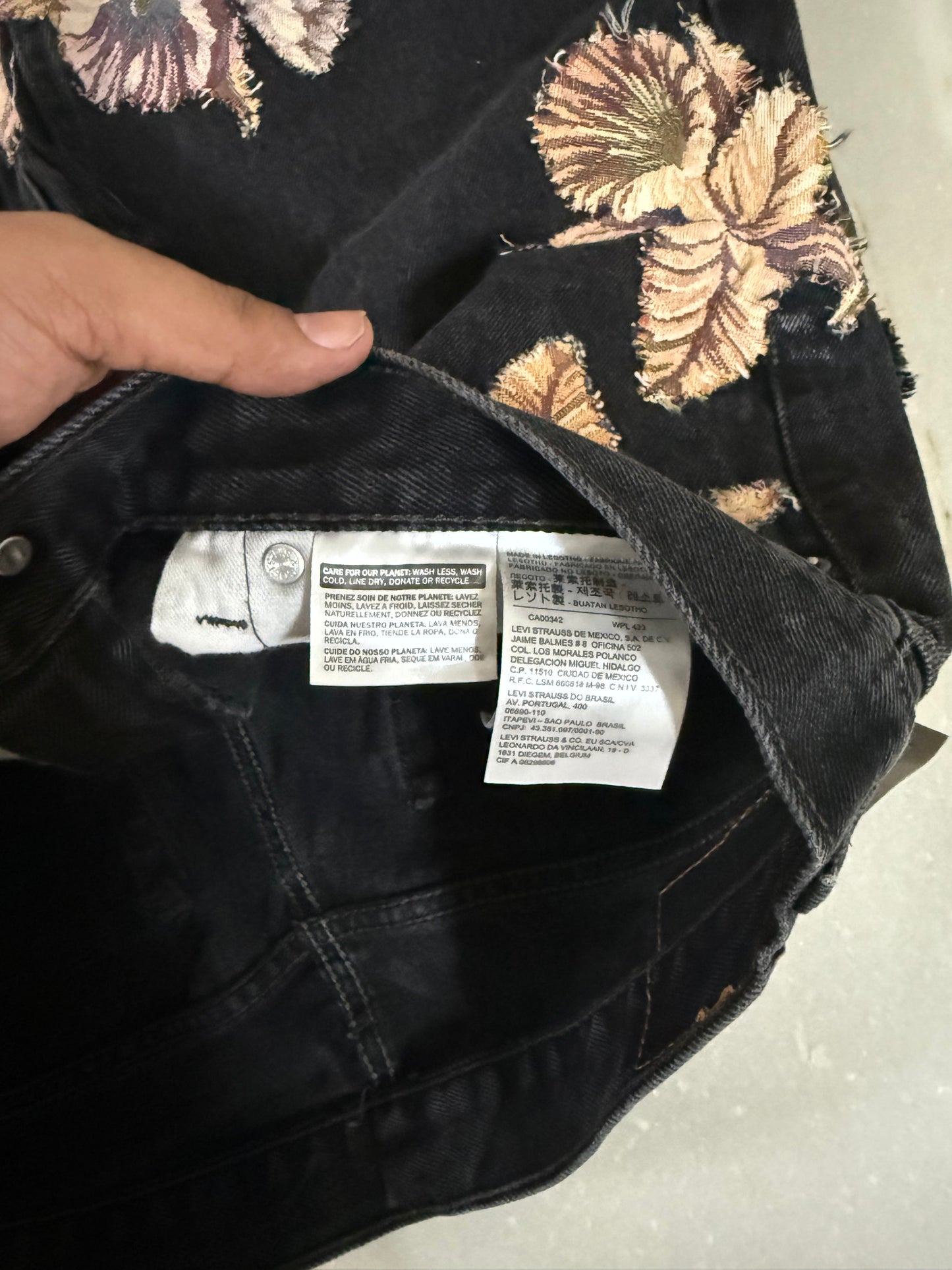 Levis Strauss & Co. tapestry patch handmade Jeans