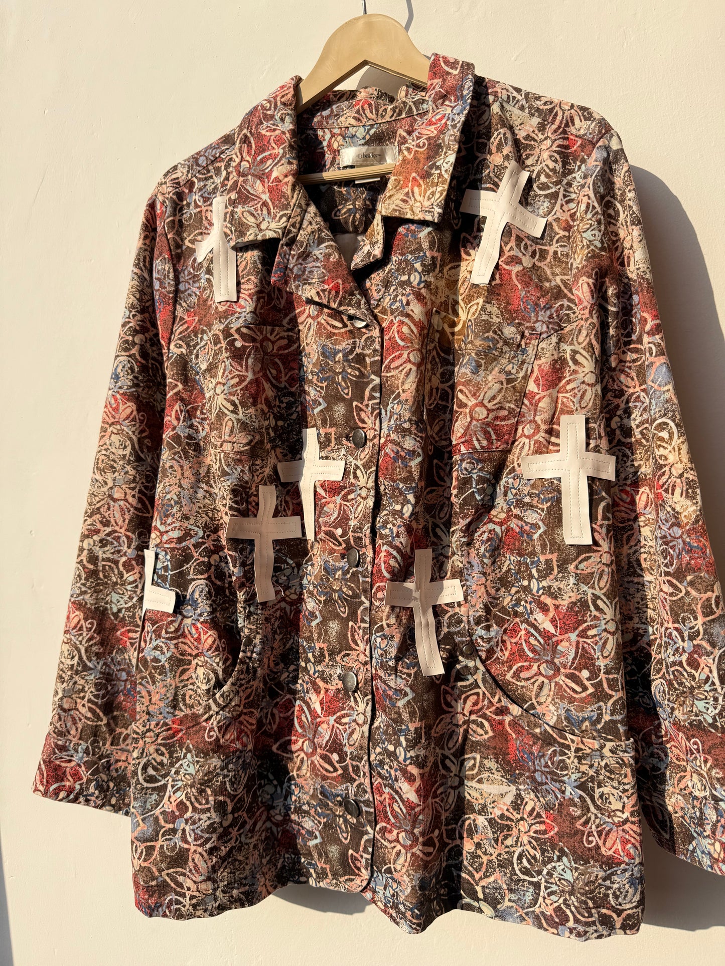 Customised velvet work patch Denim Jacket