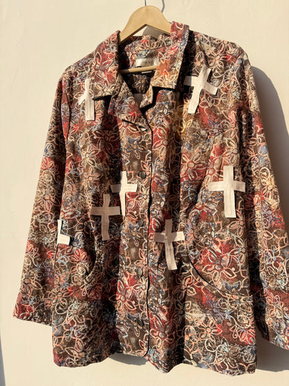 Customised velvet work patch Denim Jacket