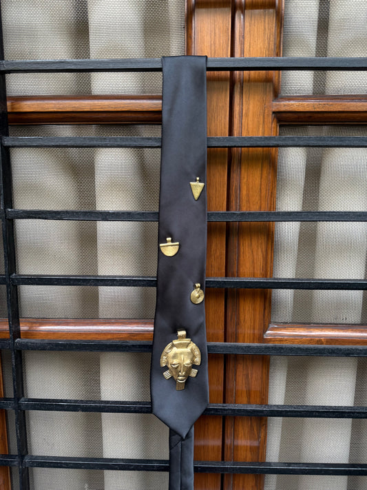 Golden Charm Handmade Vintage Silk Tie