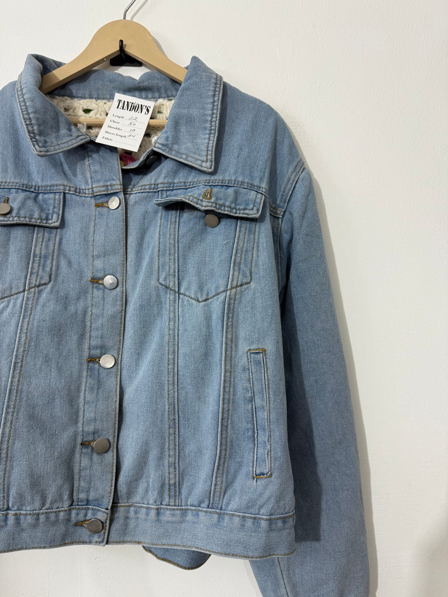 Reversible Denim Crochet Jacket