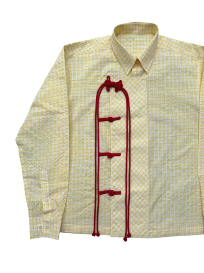 Cheongsam yellow check100% Cotton Shirt