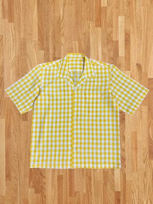 Yellow Check  100% Cotton shirt