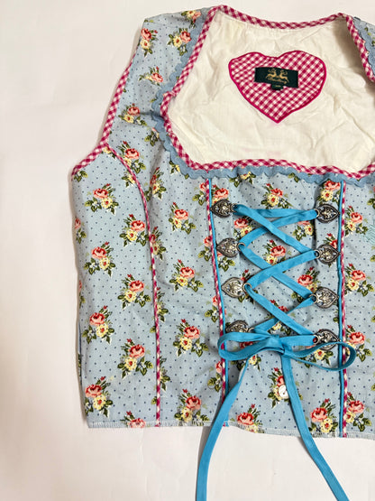 Pastel blue with Red Corset Top