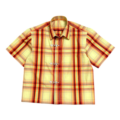 Fireman Clasp Orange Check 100% Cotton Shirt