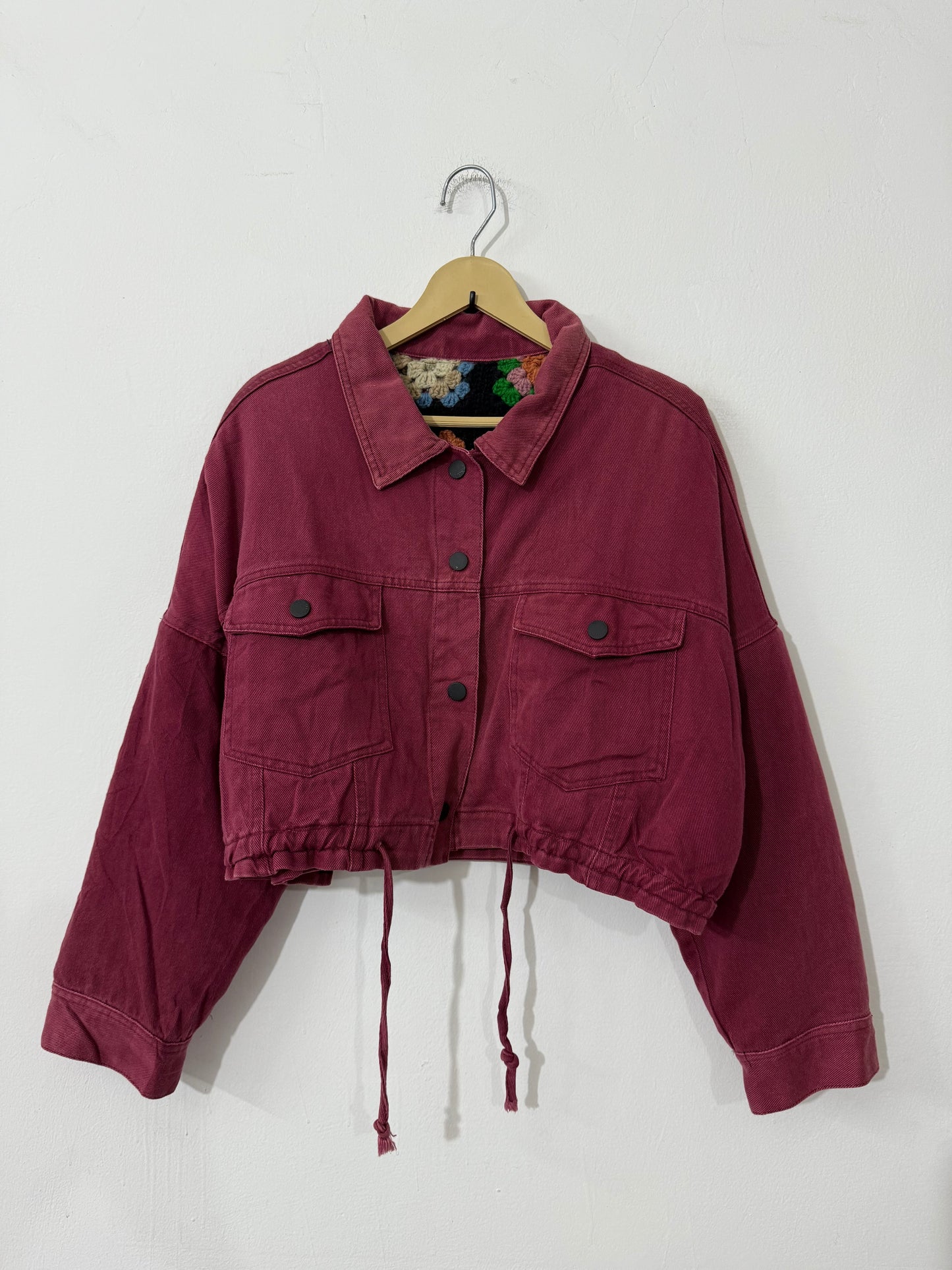 Reversible Denim Crochet Jacket