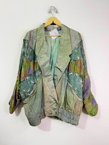 Silk Patch Embroidered Vintage Jacket