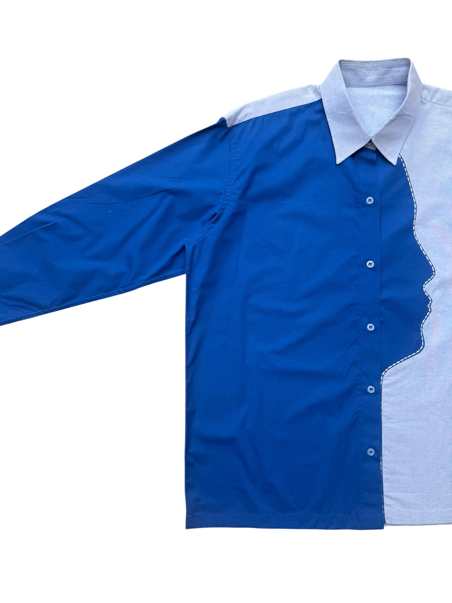 Blue Divided 100% Cotton Shirt
