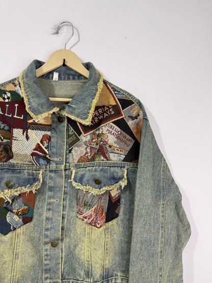 Customised tapestry patch Denim Jacket