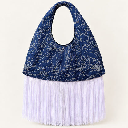 Handmade Indigo Drift Fringe Bag