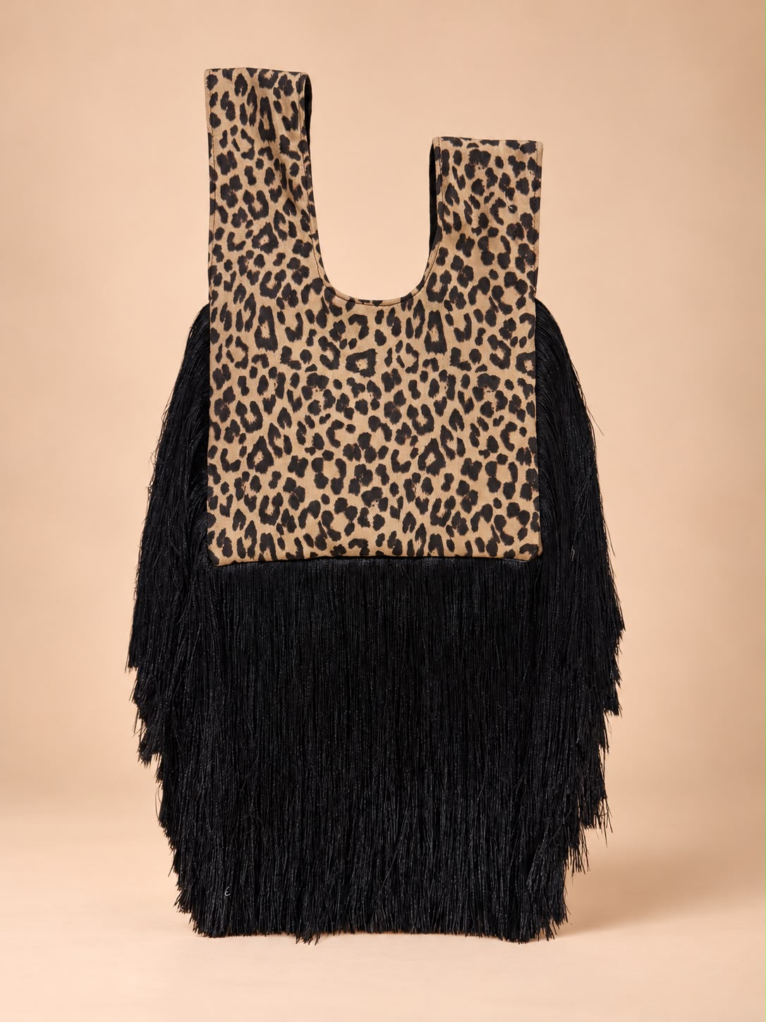 HANDMADE LEOPARD CHINESE KNOT BAG EXTRA FRINGE