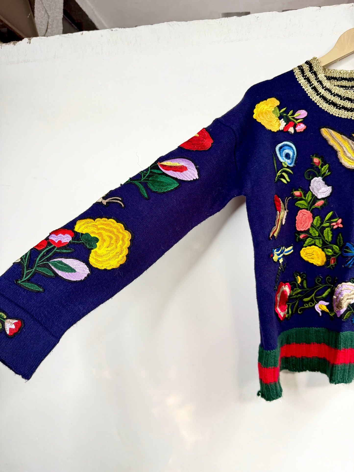 Floral hand knitted Woollen Sweater