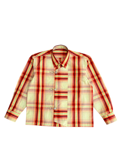 Fireman Clasp Orange Check 100% Cotton Shirt