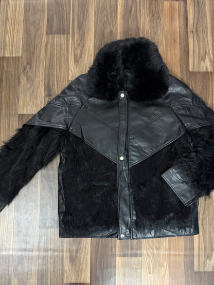 Fashion Leather Fur Jacket