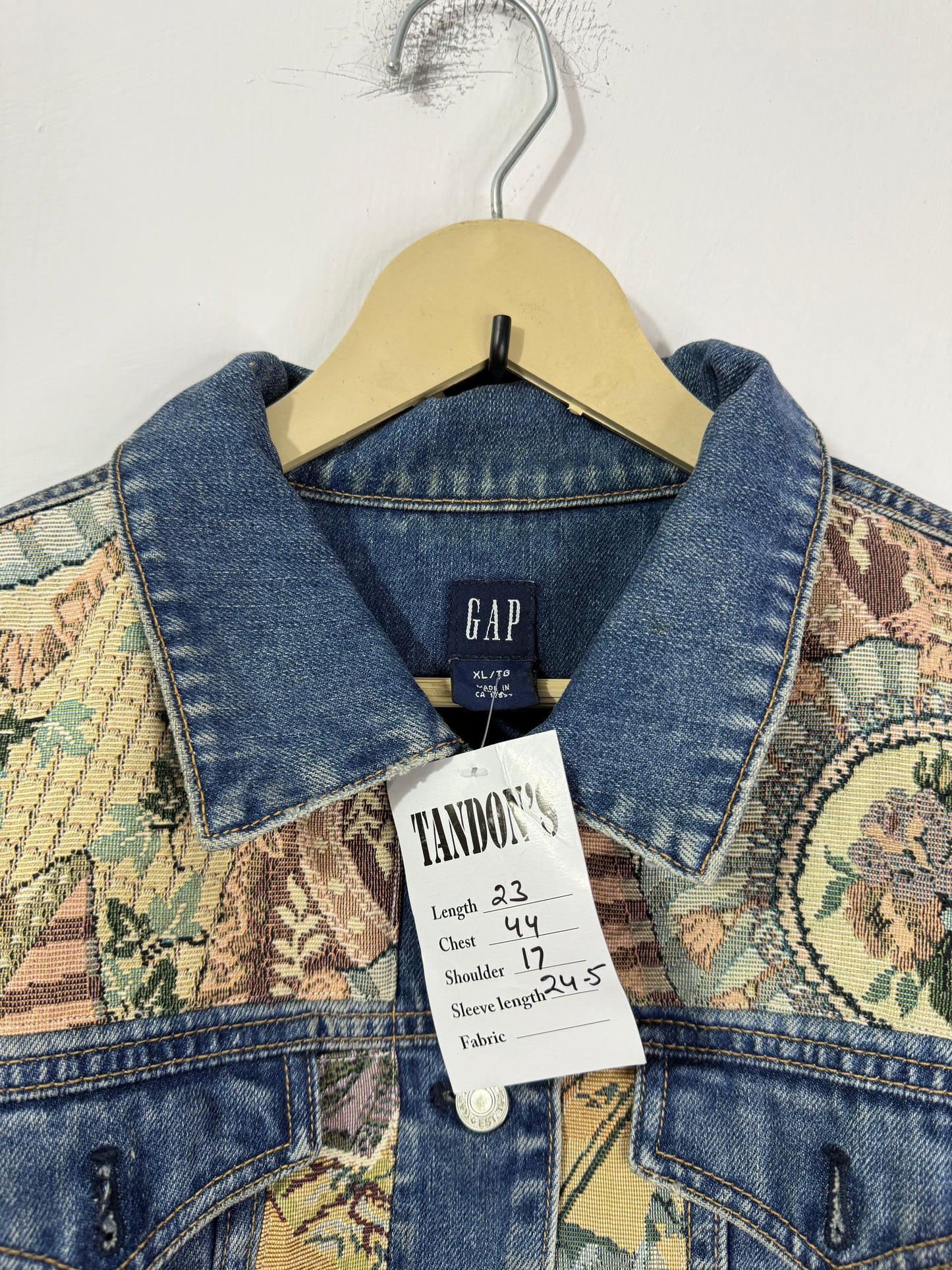 Customised tapestry patch Denim Jacket
