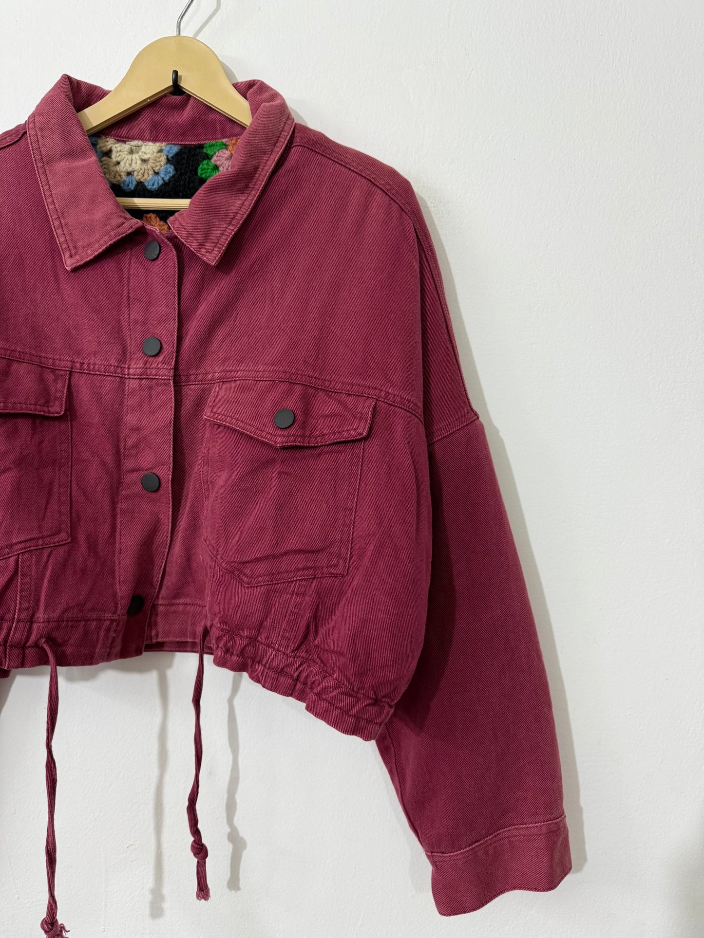 Reversible Denim Crochet Jacket