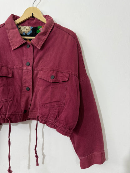 Reversible Denim Crochet Jacket