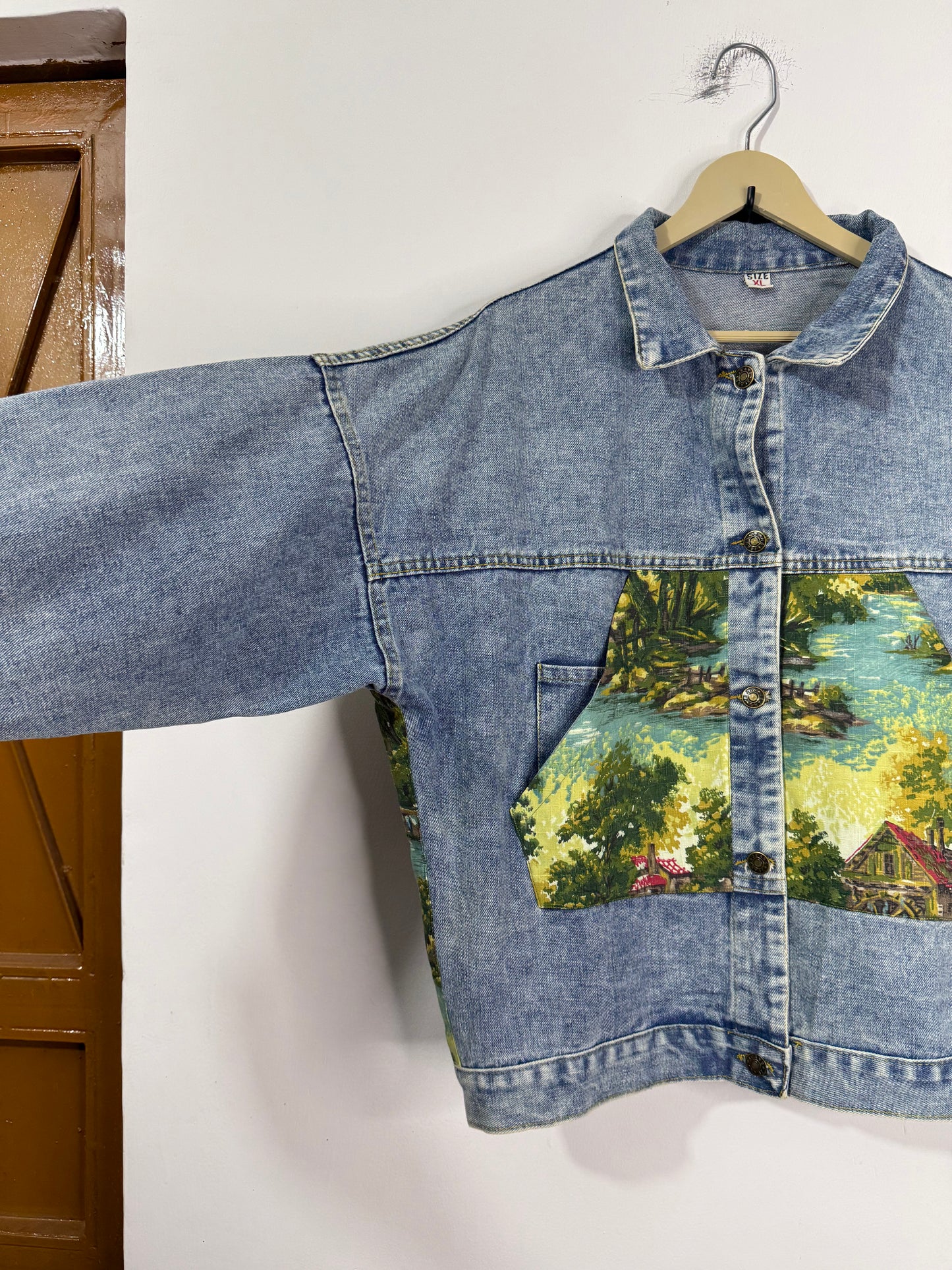 Customised tapestry patch Denim Jacket