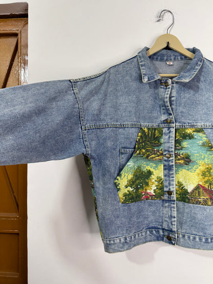 Customised tapestry patch Denim Jacket