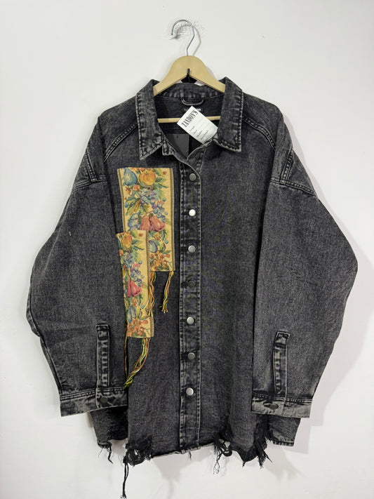 Customised tapestry patch Denim Jacket