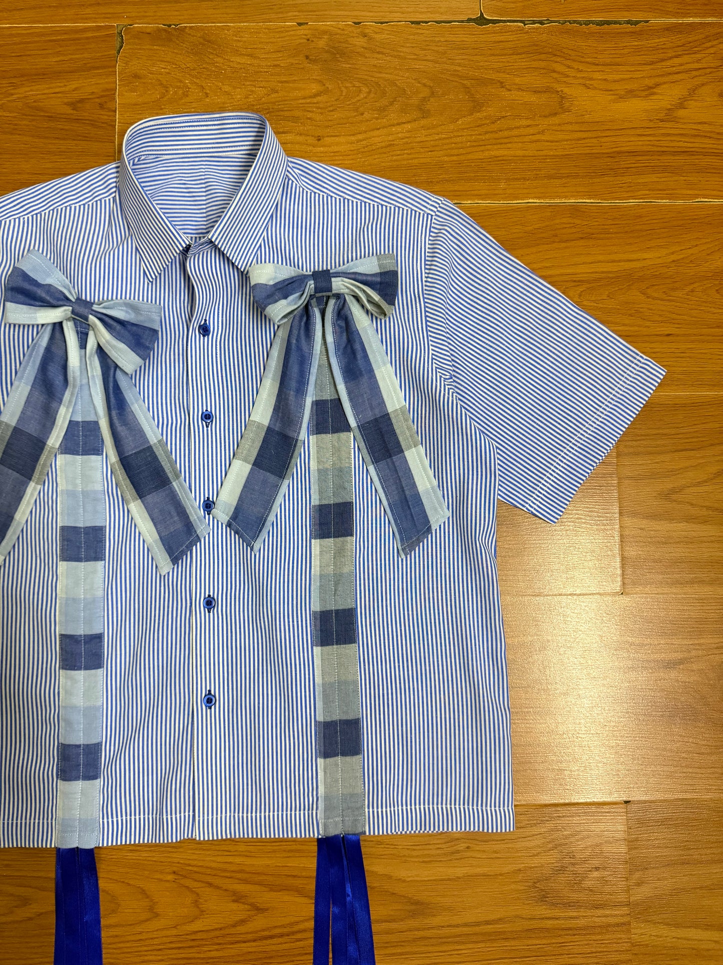 Blue Bow 100% Cotton Shirt