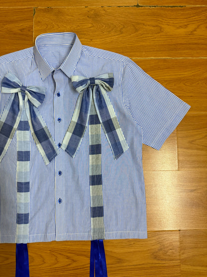 Blue Bow 100% Cotton Shirt