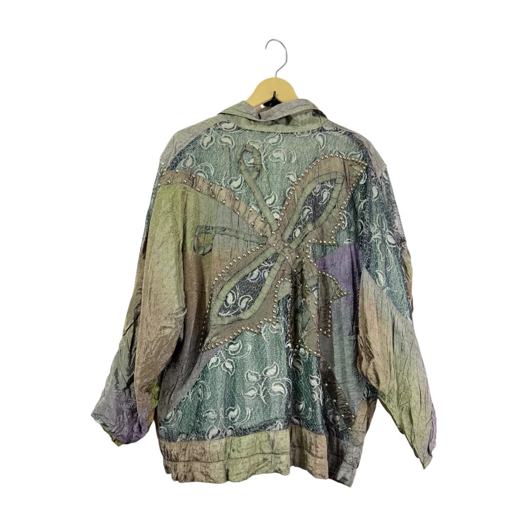 Silk Patch Embroidered Vintage Jacket