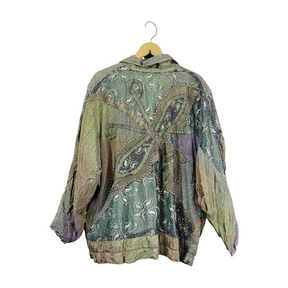 Silk Patch Embroidered Vintage Jacket