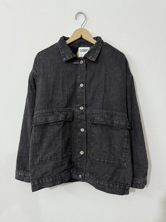 Reversible Denim Crochet Jacket