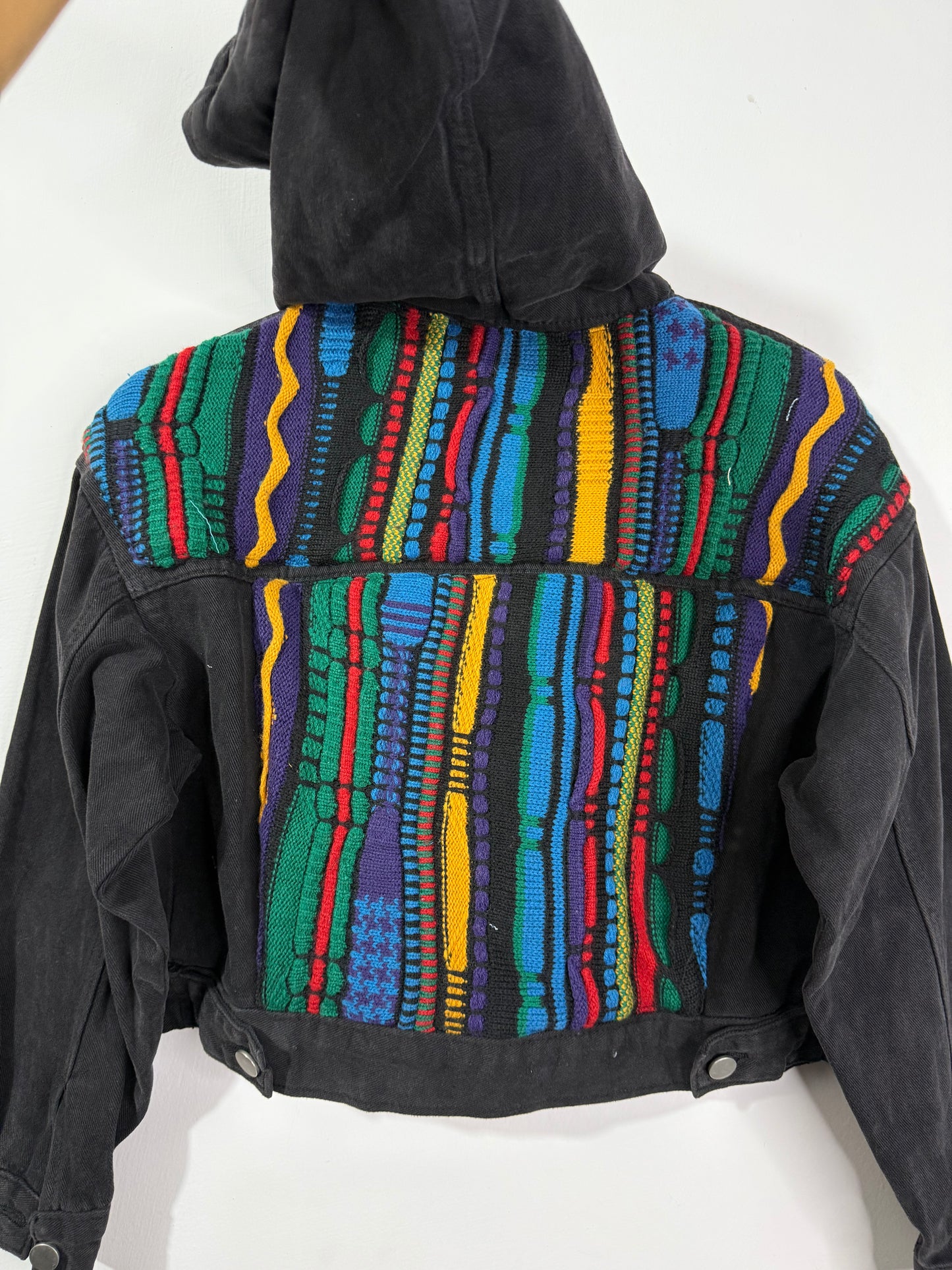 Customised Woollen patch Denim Jacket